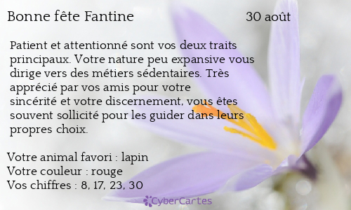 Carte bonne fête Fantine