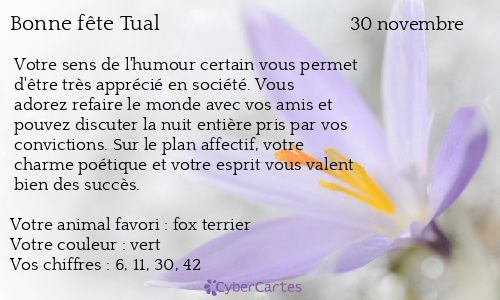 Carte bonne fête Tual