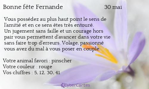 Carte bonne fête Fernande