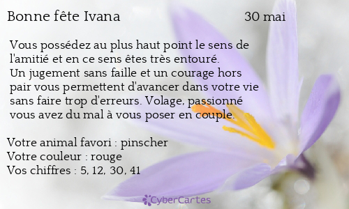 Carte bonne fête Ivana