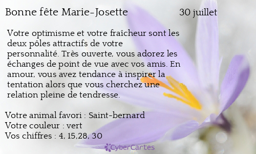 Carte bonne fête Marie-Josette