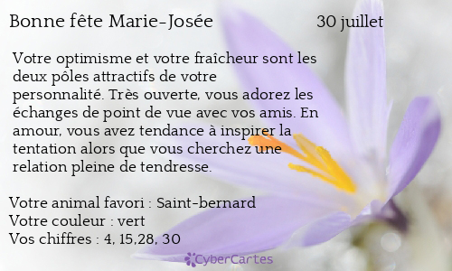 Carte bonne fête Marie-Josée