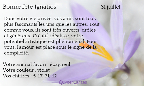Carte bonne fête Ignatios