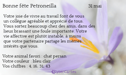 Carte bonne fête Petroneilla