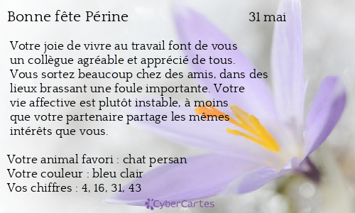 Carte bonne fête Périne