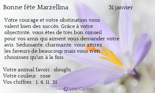 Carte bonne f&ecirc;te Marzellina