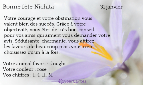 Carte bonne fête Nichita