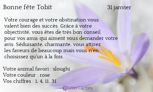 Carte bonne fête Tobit