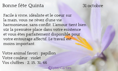 Carte bonne f&ecirc;te Quinta