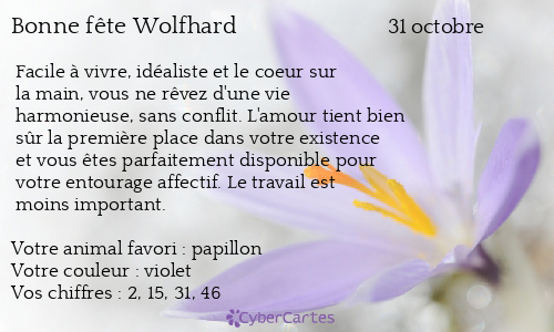 Carte bonne fête Wolfhard