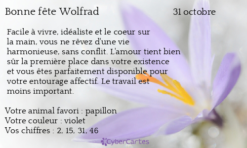 Carte bonne fête Wolfrad