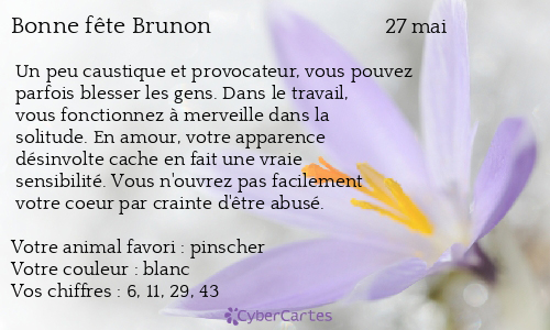 Carte bonne fête Brunon