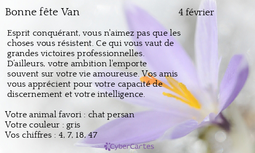 Carte bonne fête Van