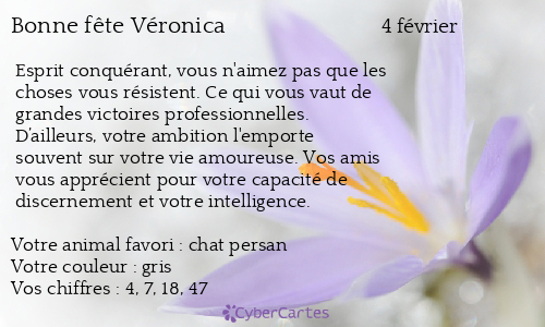 Carte bonne fête Véronica