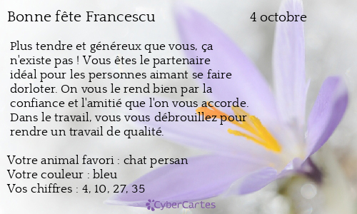 Carte bonne fête Francescu