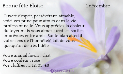 Carte bonne fête Eloise