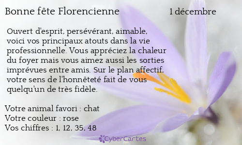 Carte bonne fête Florencienne