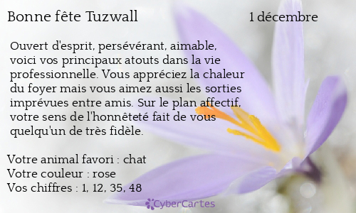 Carte bonne fête Tuzwall