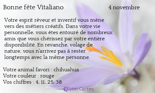 Carte bonne fête Vitaliano