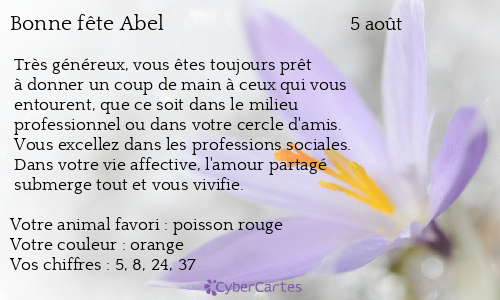 Carte bonne fête Abel