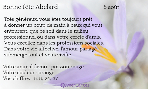 Carte bonne fête Abélard