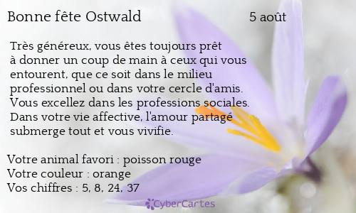 Carte bonne fête Ostwald