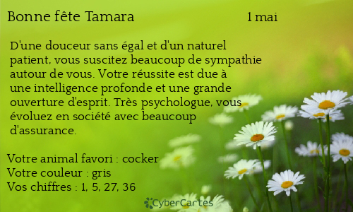 Carte bonne fête Tamara