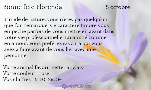 Carte bonne fête Florenda