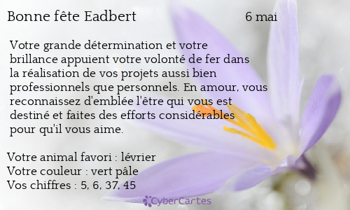 Carte bonne fête Eadbert
