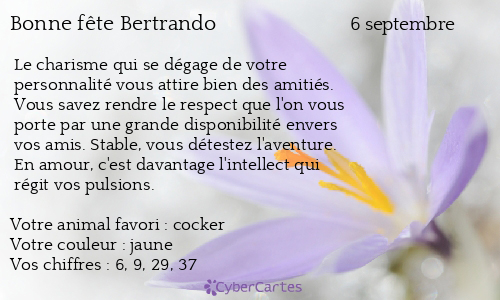 Carte bonne fête Bertrando
