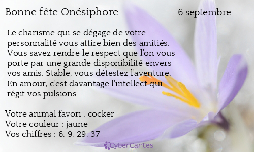 Carte bonne fête Onésiphore