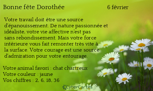 Carte bonne fête Dorothée