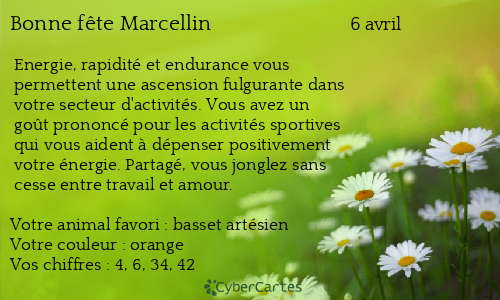 Carte bonne f&ecirc;te Marcellin