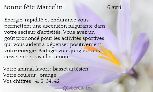 Carte bonne fête Marcelin