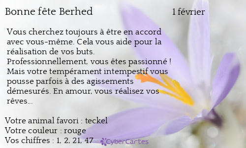 Carte bonne f&ecirc;te Berhed