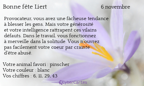 Carte bonne fête Liert