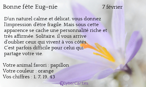 Carte bonne fête Eug��nie