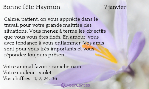 Carte bonne fête Haymon