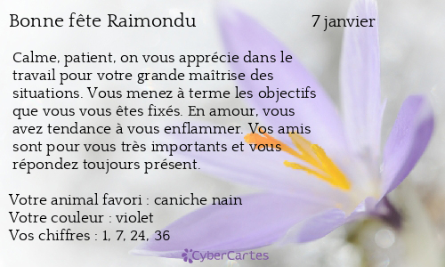 Carte bonne fête Raimondu