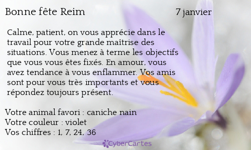 Carte bonne fête Reim
