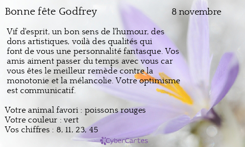 Carte bonne fête Godfrey