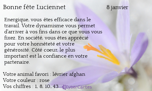 Carte bonne fête Luciennet
