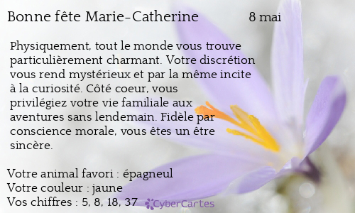 Carte bonne fête Marie-Catherine