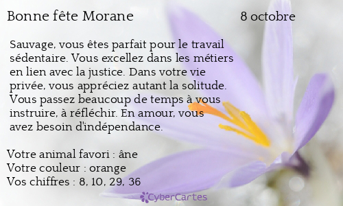 Carte bonne fête Morane