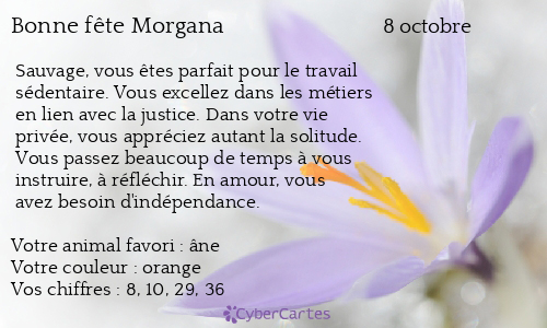 Carte bonne fête Morgana