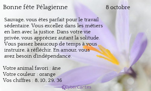 Carte bonne fête Pélagienne