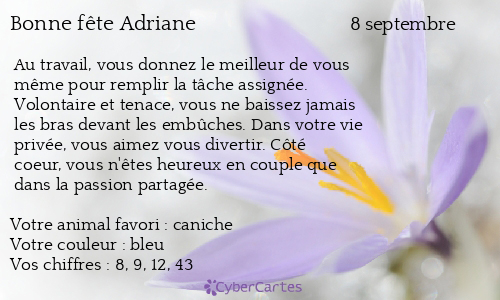 Carte bonne fête Adriane