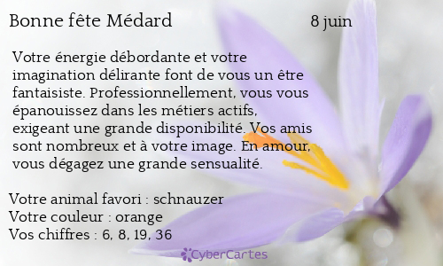 Carte bonne fête Médard