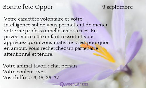 Carte bonne fête Opper